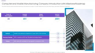 Computer And Mobile Manufacturing Company Introduction With Milestone Roadmap