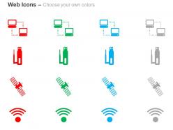 Computer connection satellite usb wifi antenna ppt icons graphics