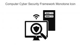 Computer Cyber Security Framework Monotone Icon In Powerpoint Pptx Png And Editable Eps Format