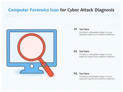 Computer forensics icon for cyber attack diagnosis