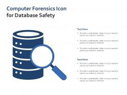 Computer forensics icon for database safety