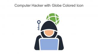 Computer Hacker With Globe Colored Icon In Powerpoint Pptx Png And Editable Eps Format