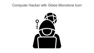 Computer Hacker With Globe Monotone Icon In Powerpoint Pptx Png And Editable Eps Format