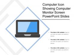 Computer icon showing computer monitor screen powerpoint slides