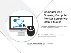 Computer icon showing computer monitor screen with data and mouse
