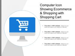 Computer icon showing ecommerce and shopping with shopping cart