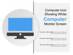 Computer icon showing white computer monitor screen