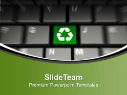Computer keyboard with recycle button powerpoint templates ppt themes and graphics 0113