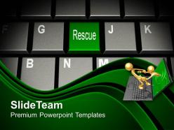 Computer keyboard with rescue key powerpoint templates ppt themes and graphics 0213