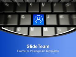 Computer keyboard with sad smiley face powerpoint templates ppt themes and graphics 0113