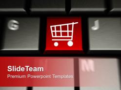 Computer keyboard with shopping cart key powerpoint templates ppt themes and graphics 0113