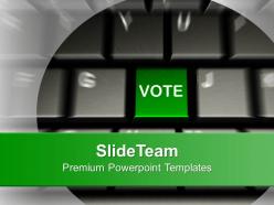 Computer keyboard with vote button election powerpoint templates ppt themes and graphics 0113
