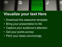 Computer keyboard with vote button election powerpoint templates ppt themes and graphics 0113