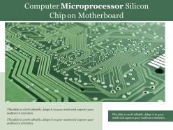 Computer microprocessor silicon chip on motherboard