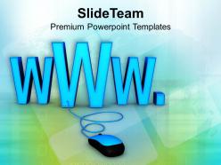 Computer mouse connected to www sign powerpoint templates ppt themes and graphics 0213