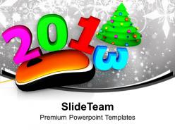 Computer mouse with 2013 christmas tree powerpoint templates ppt themes and graphics 0113