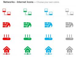 Computer network firewall router domestic safety ppt icons graphics