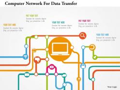 Computer network for data transfer flat powerpoint design