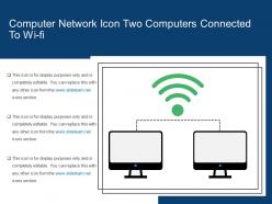 Computer network icon two computers connected to wi fi