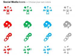 Computer networking cloud services apps link ppt icons graphics