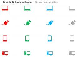 Computer pendrive mobile desktop ppt icons graphics