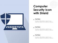 Computer security icon with shield