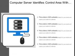 Computer server identifies control area with mouse icon
