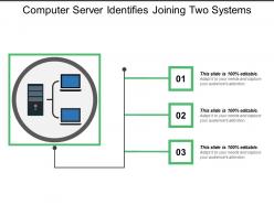 Computer server identifies joining two systems