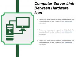 Computer server link between hardware icon