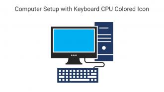 Computer Setup With Keyboard CPU Colored Icon In Powerpoint Pptx Png And Editable Eps Format