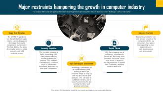 Computer Shop Business Plan Major Restraints Hampering The Growth In Computer Industry BP SS