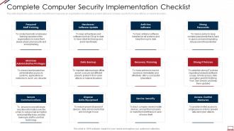 Computer system security complete computer security implementation checklist