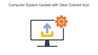 Computer System Update With Gear Colored Icon In Powerpoint Pptx Png And Editable Eps Format