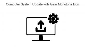 Computer System Update With Gear Monotone Icon In Powerpoint Pptx Png And Editable Eps Format