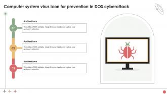 Computer System Virus Icon For Prevention In DOS Cyberattack
