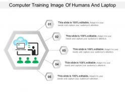 Computer training image of humans and laptop