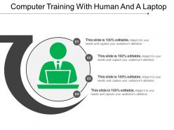 Computer training with human and a laptop