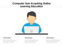 Computer user acquiring online learning education