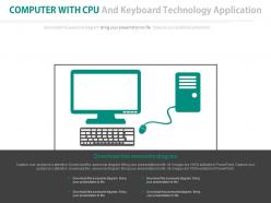 Computer with cpu and keyboard technology application flat powerpoint design