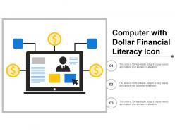 Computer with dollar financial literacy icon
