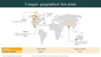 Conagra Geographical Foot Prints Convenience Food Industry Report Ppt Formats