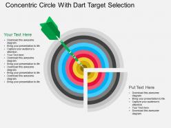 Concentric circle with dart target selection flat powerpoint desgin