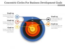 Concentric circles for business development goals ppt icon