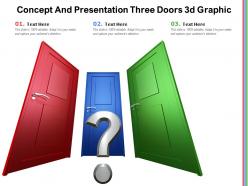 Concept and presentation three doors 3d graphic