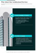 Concept Building Why Select Our Architectural Services One Pager Sample Example Document
