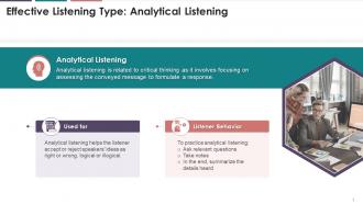 Concept Of Analytical Listening Training Ppt