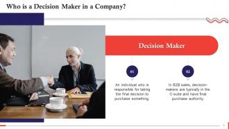 Concept Of Decision Maker In Company For Sale Training Ppt