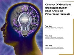 Concept Of Good Idea Brainstorm Human Head And Mind Powerpoint Template