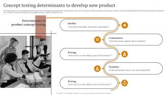Concept Testing Determinants To Develop New Optimizing Strategies For Product