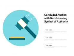 Concluded auction with gavel showing symbol of authority